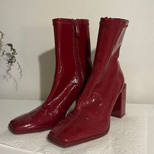 Red Stradivarius boots